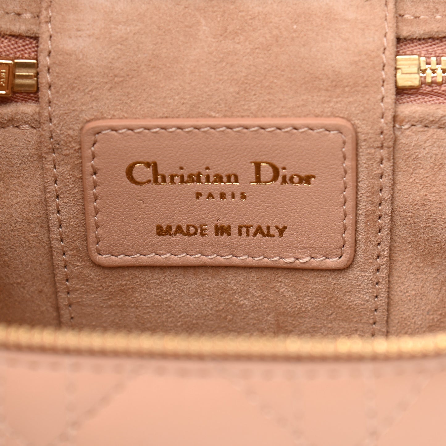 Lambskin Cannage Micro Vanity Case Rose Des Vents