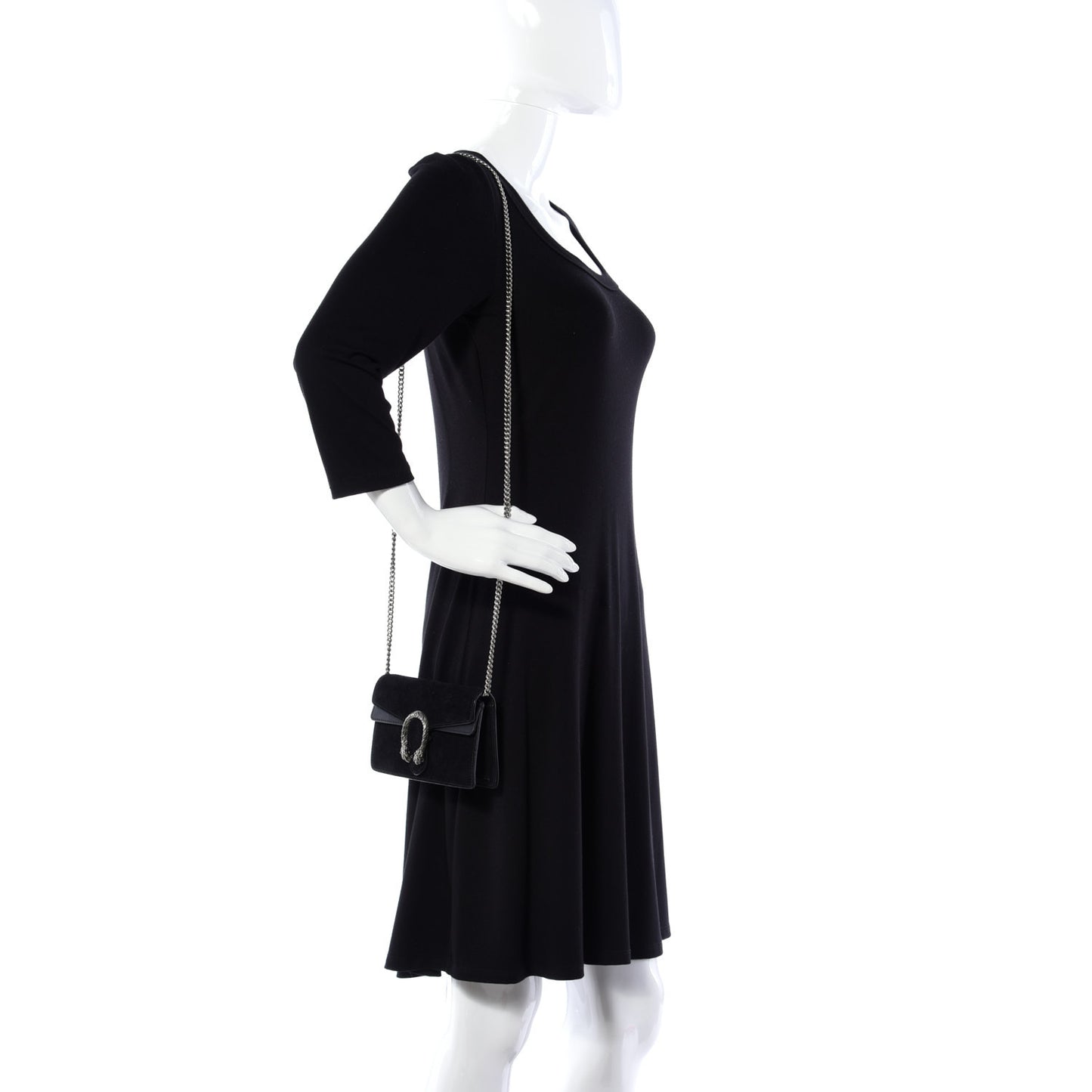 Suede Super Mini Dionysus Shoulder Bag Black