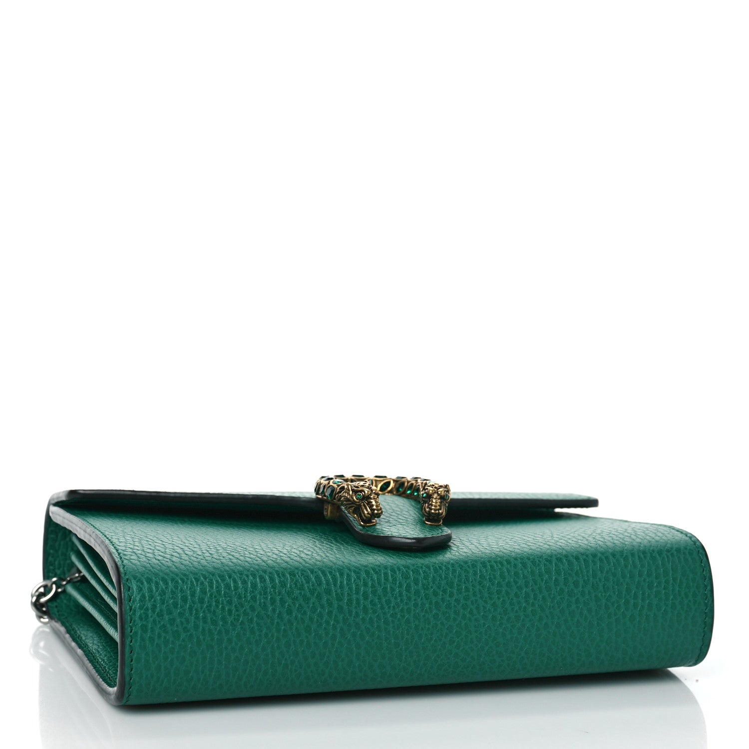 Gucci Calfskin Mini Dionysus Chain Wallet Emerald 4 of 9