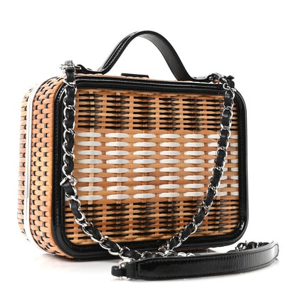 Chanel Raffia Patent Medium CC Filigree Vanity Case Black 3 of 10