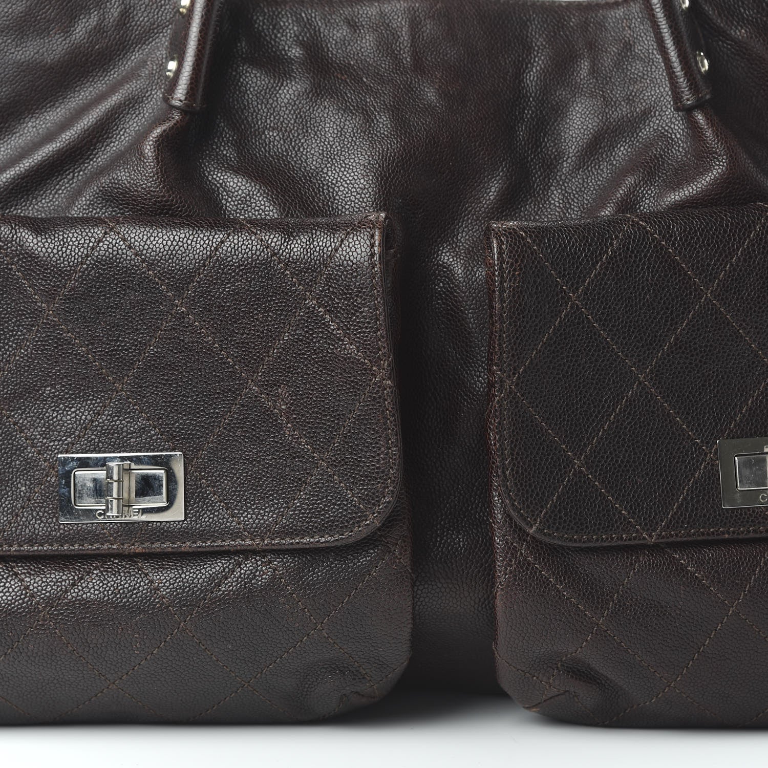 Chanel Glazed Caviar Large Pocket In The City Tote Brown 11 of 11