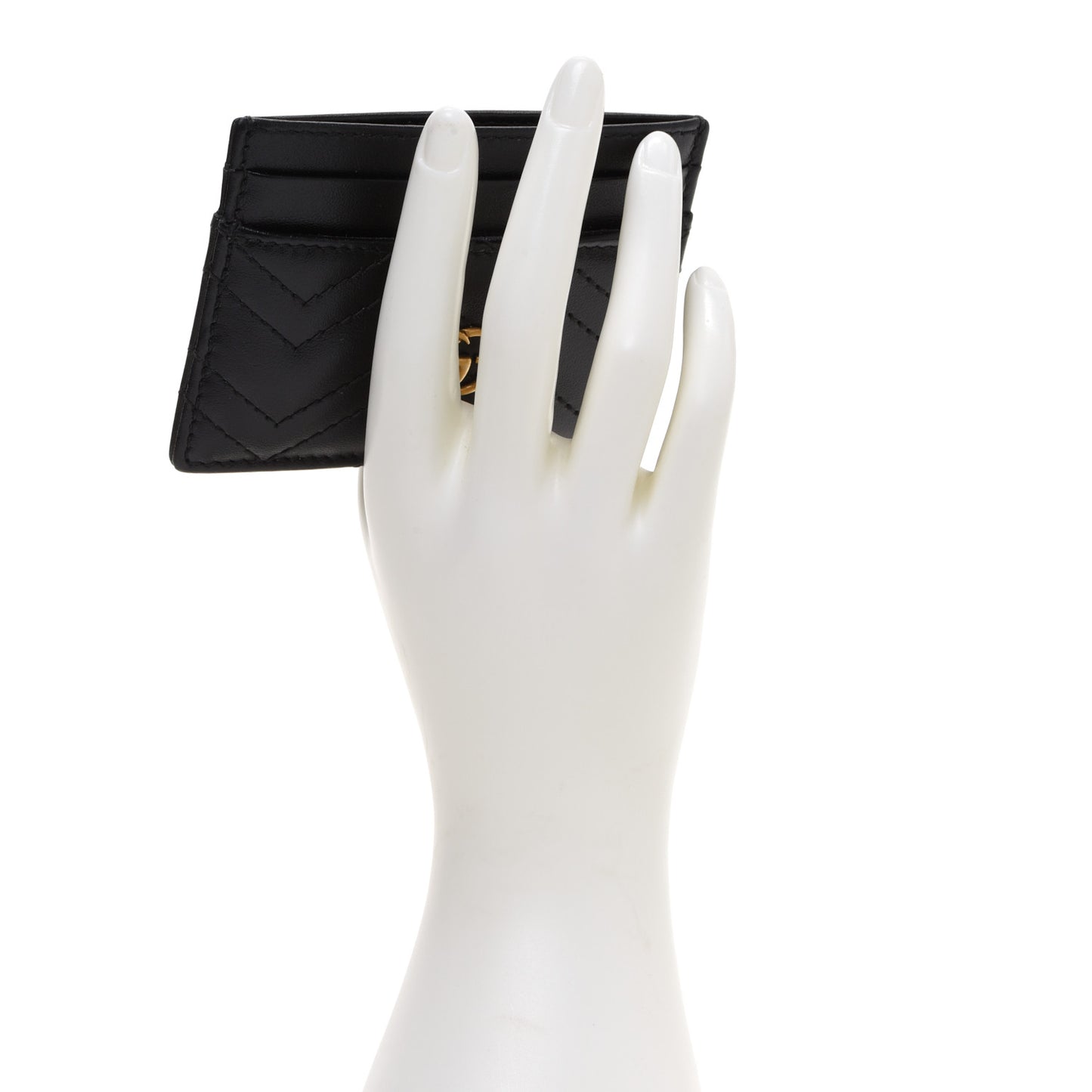 Calfskin Matelasse GG Marmont Card Holder Black