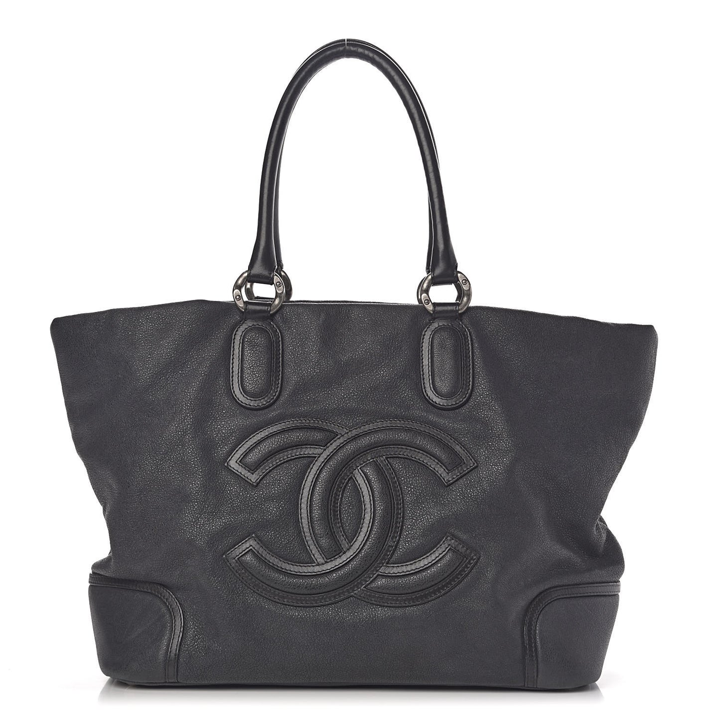 Calfskin CC Shoulder Bag Black
