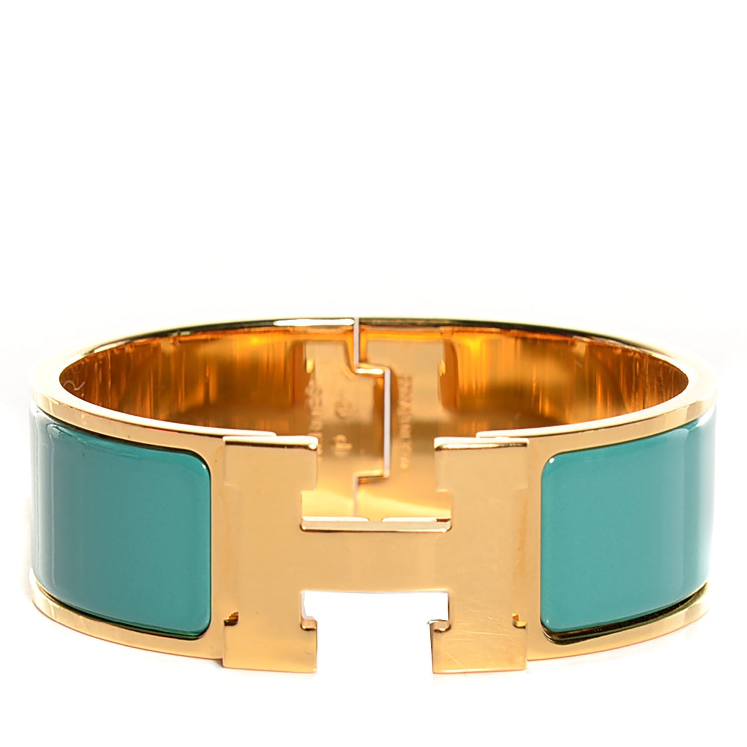 Hermes Enamel Wide Clic Clac H Bracelet PM Emeraude 1 of 7