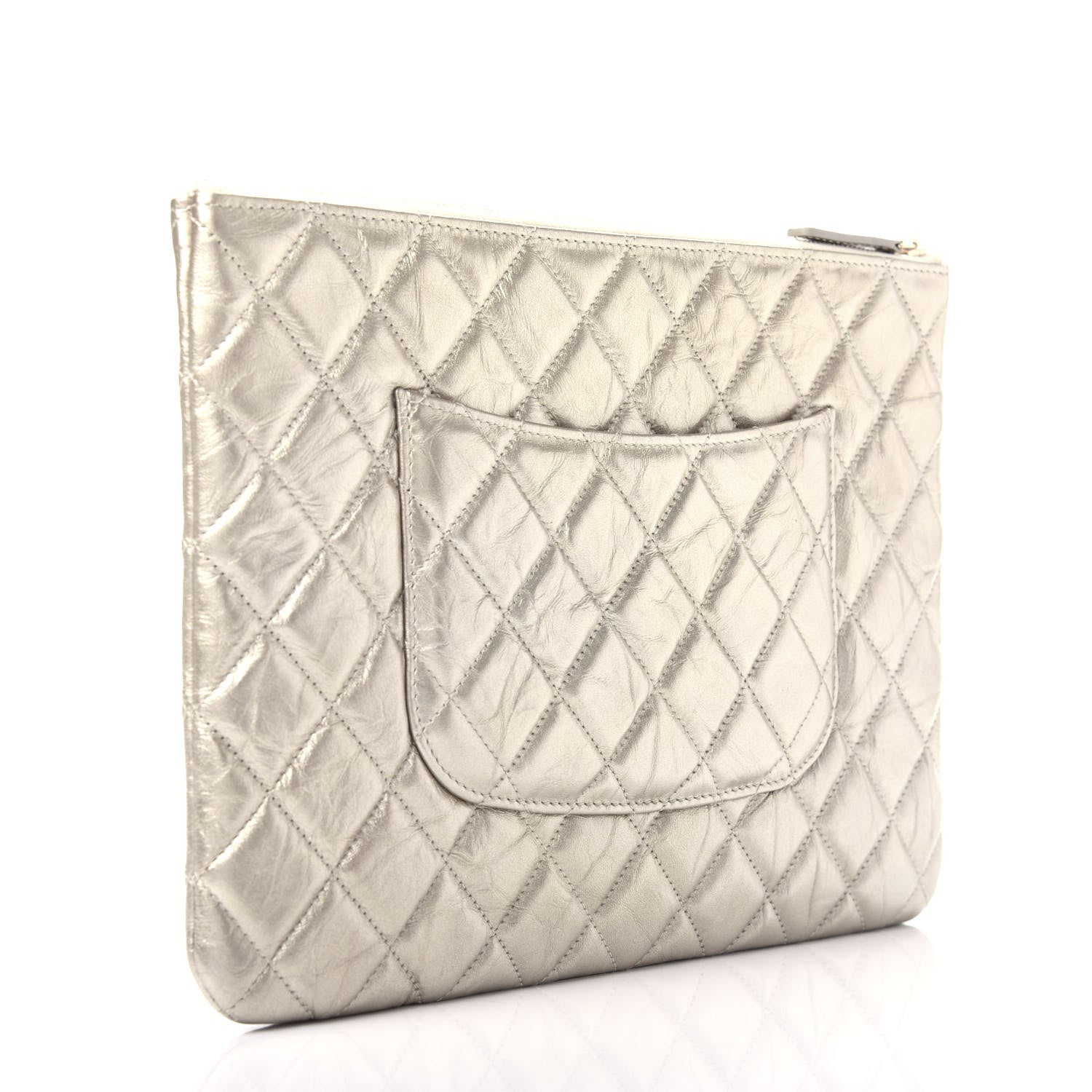 Chanel Metallic Aged Calfskin Quilted Medium 2.55 Reissue Cosmetic Case Gold 3 of 9