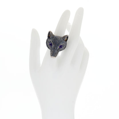 Gucci Crystal Fox Ring 6 Aged Silver 2 of 6