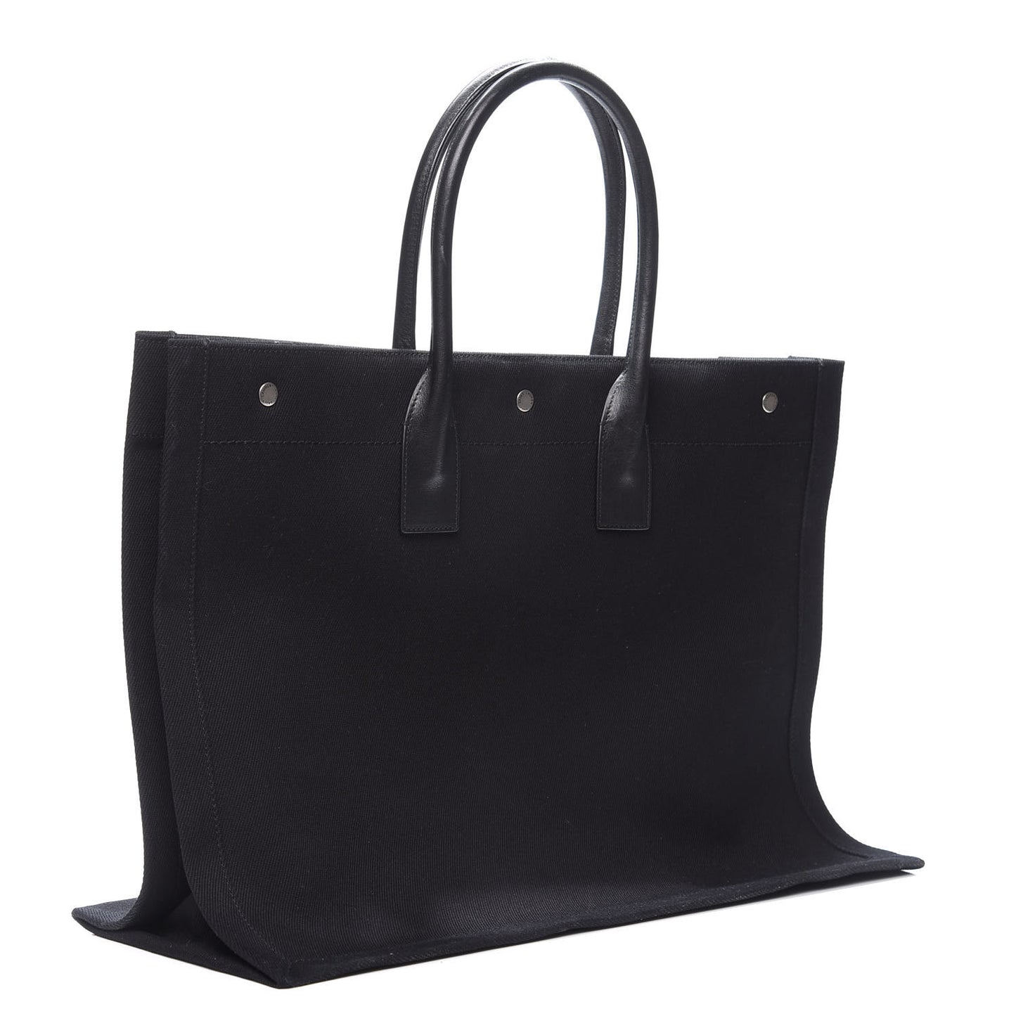 Linen Calfskin Rive Gauche Tote Black