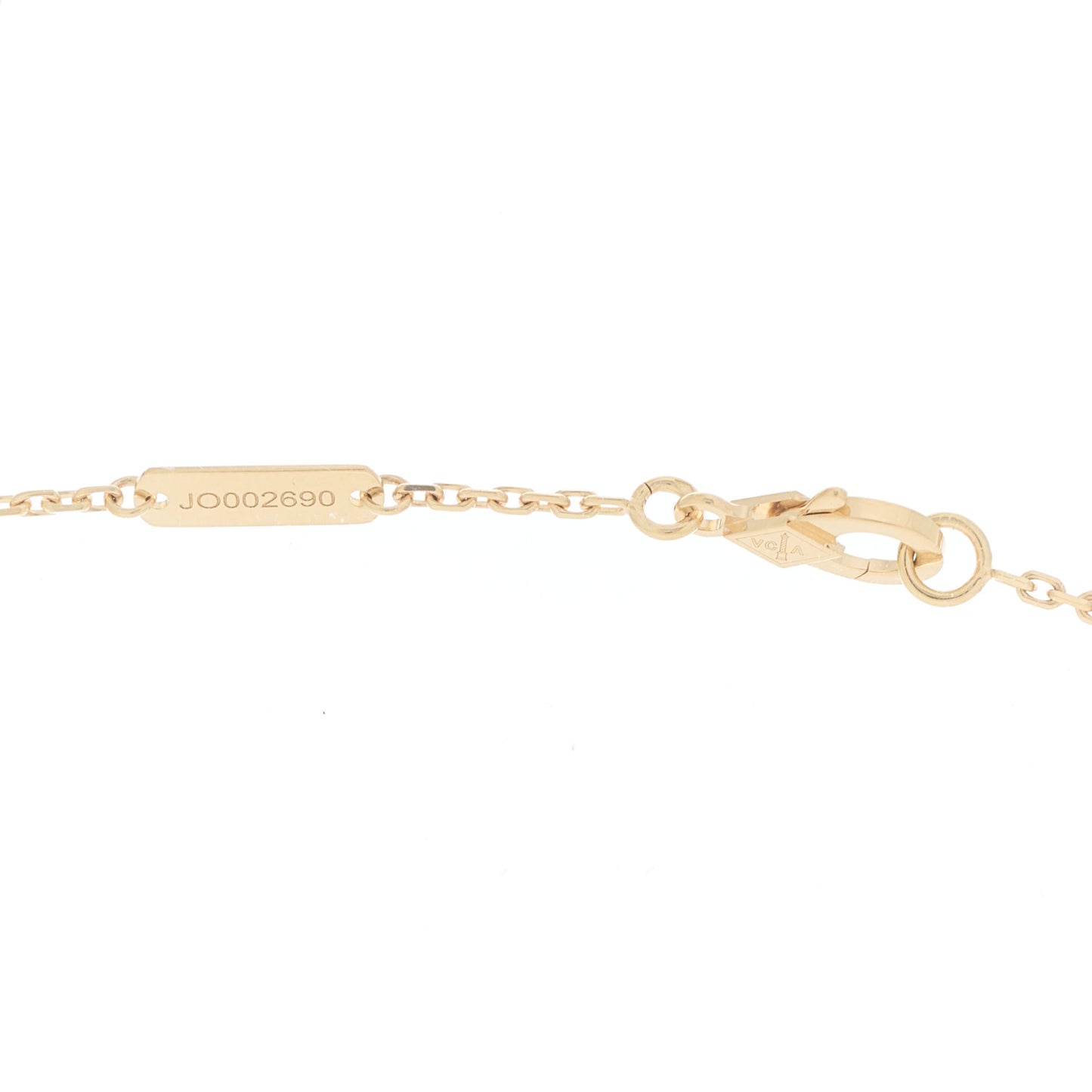 18K Yellow Gold Blue Agate Vintage Alhambra Pendant Necklace