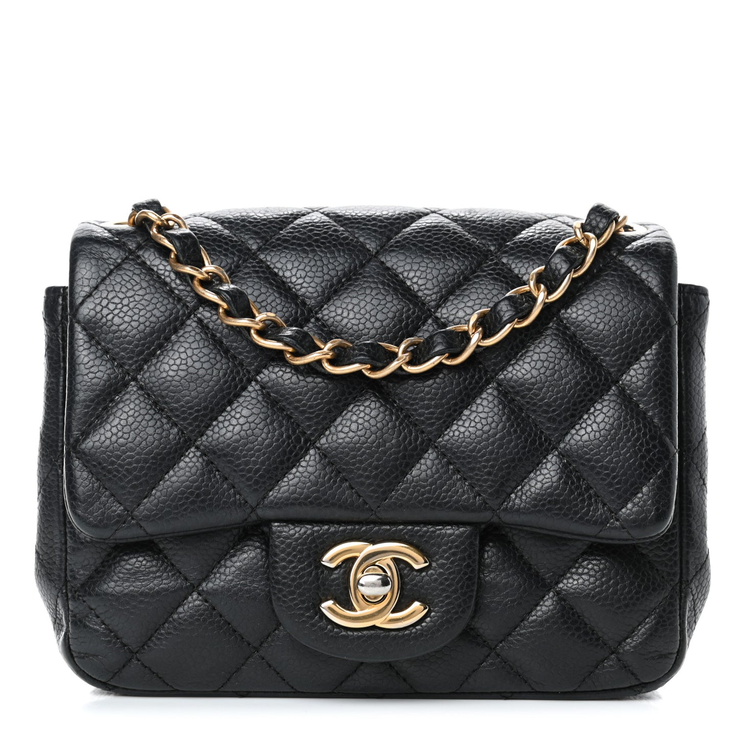 Caviar Quilted Mini Square Flap Black