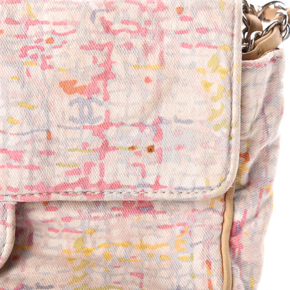 Chanel Canvas Watercolor Tweed Print Clover Small Flap Multicolor 7 of 13
