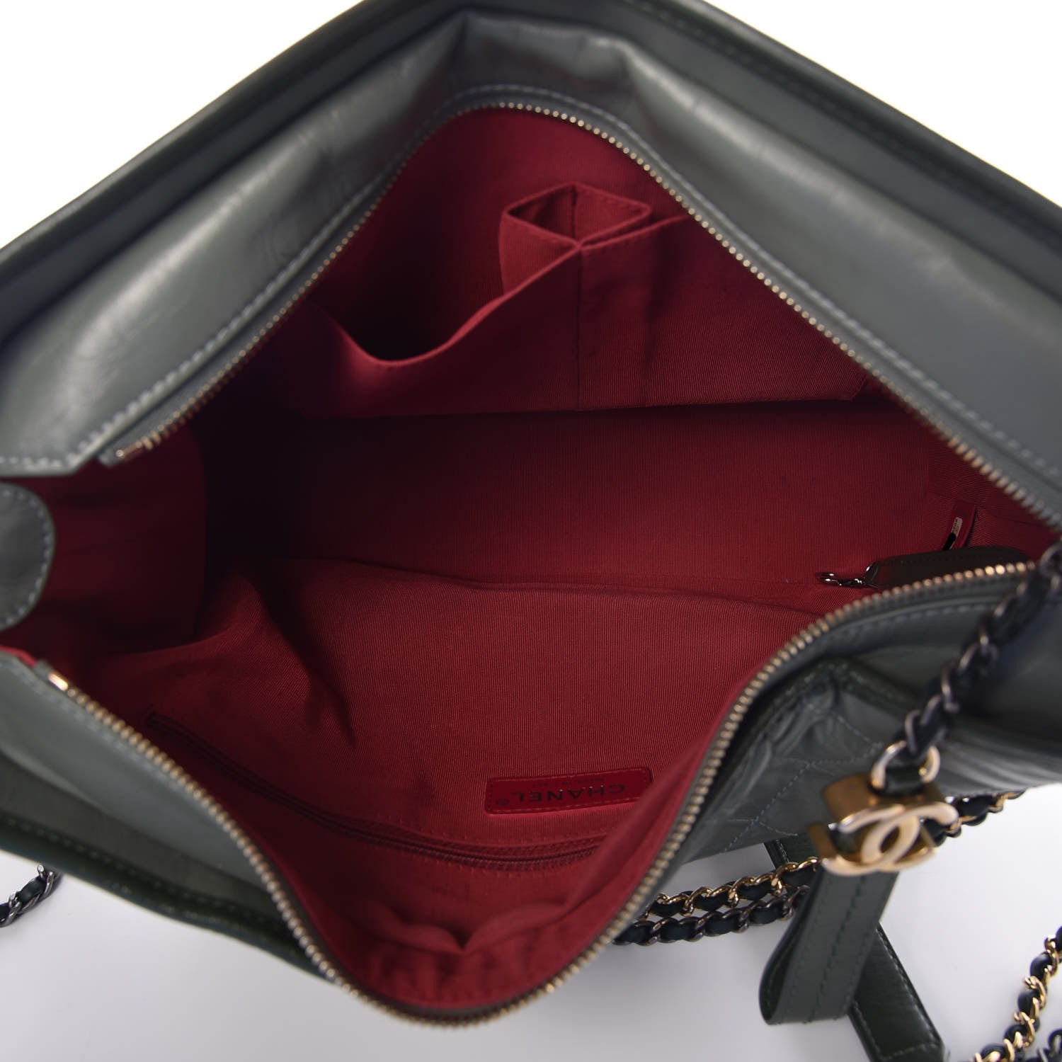 Chanel Aged Calfskin Quilted Large Gabrielle Hobo Green 5 of 7