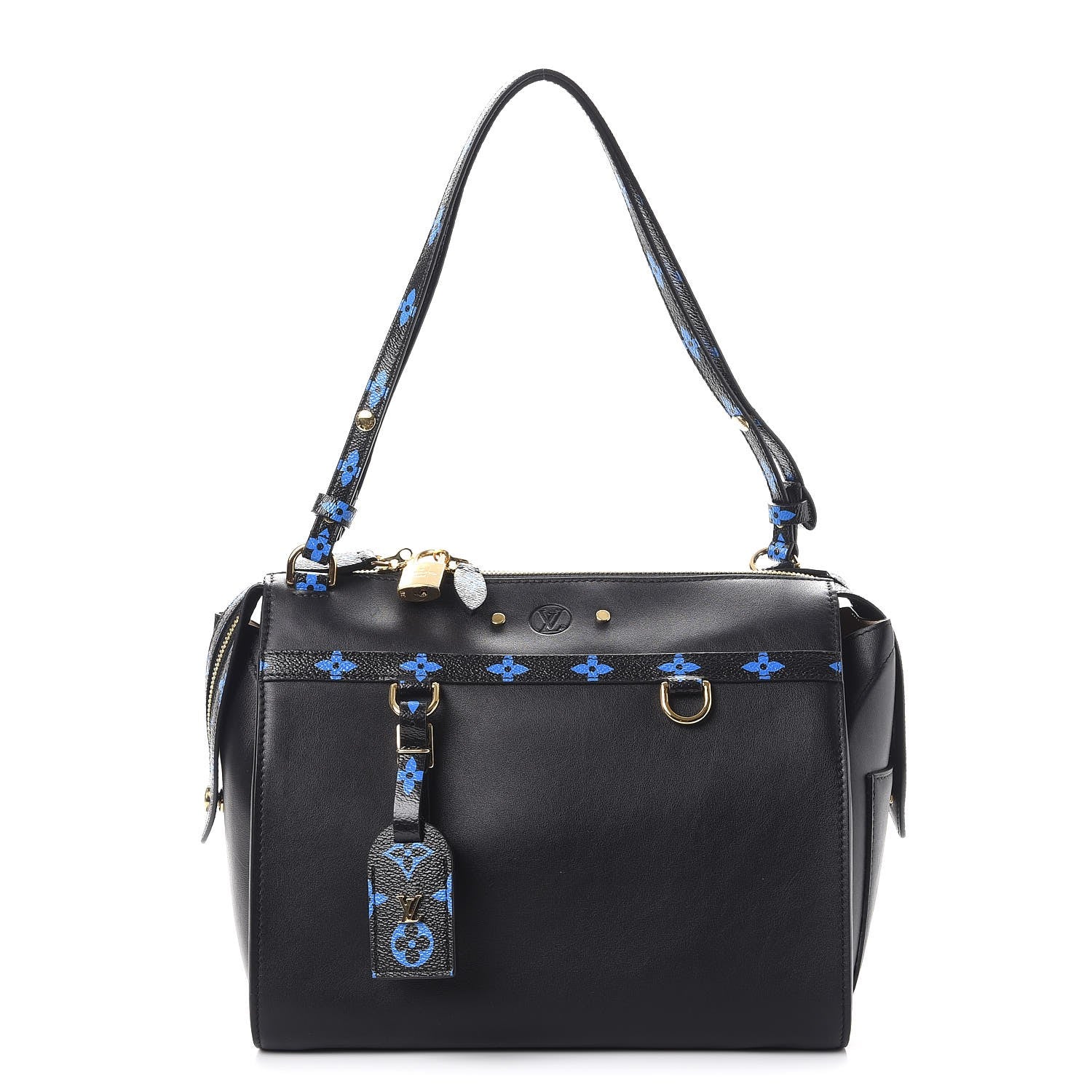 Louis Vuitton Smooth Calfskin Colored Monogram Speedy Amazon MM Blue Black 1 of 7