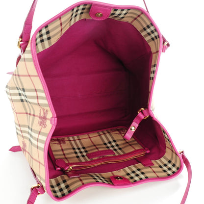 Burberry Haymarket Check Large Canterbury Tote Magenta 5 of 8