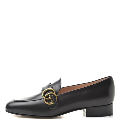 Gucci Malaga Kid Womens GG Marmont Loafers 37 Black 1 of 8