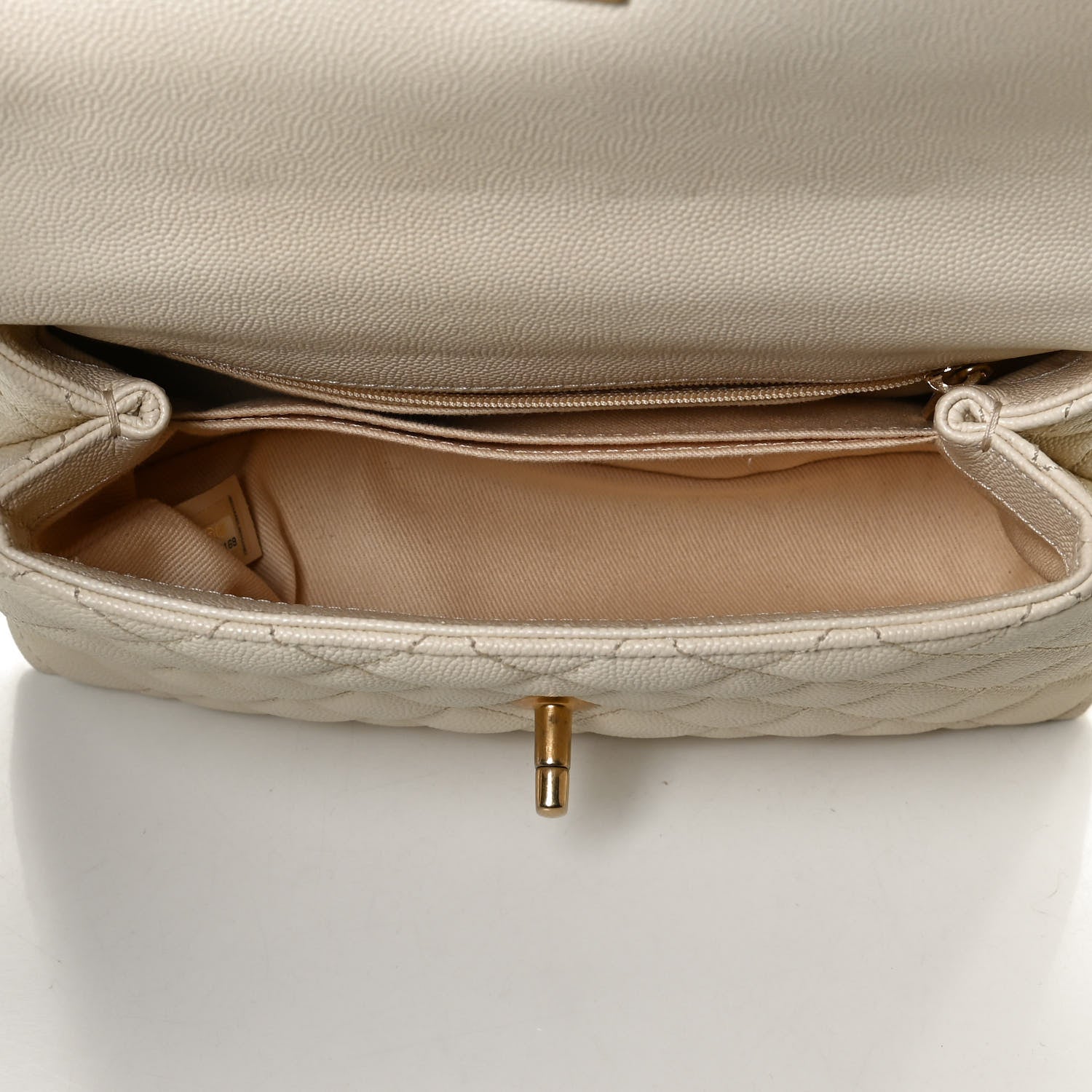 Chanel Caviar Quilted Mini Coco Handle Flap Light Beige 4 of 9