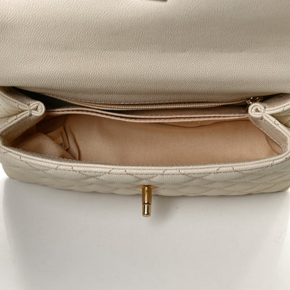 Chanel Caviar Quilted Mini Coco Handle Flap Light Beige 4 of 9