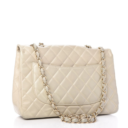 Chanel Lambskin Quilted Jumbo Single Flap Ivory 3 of 12