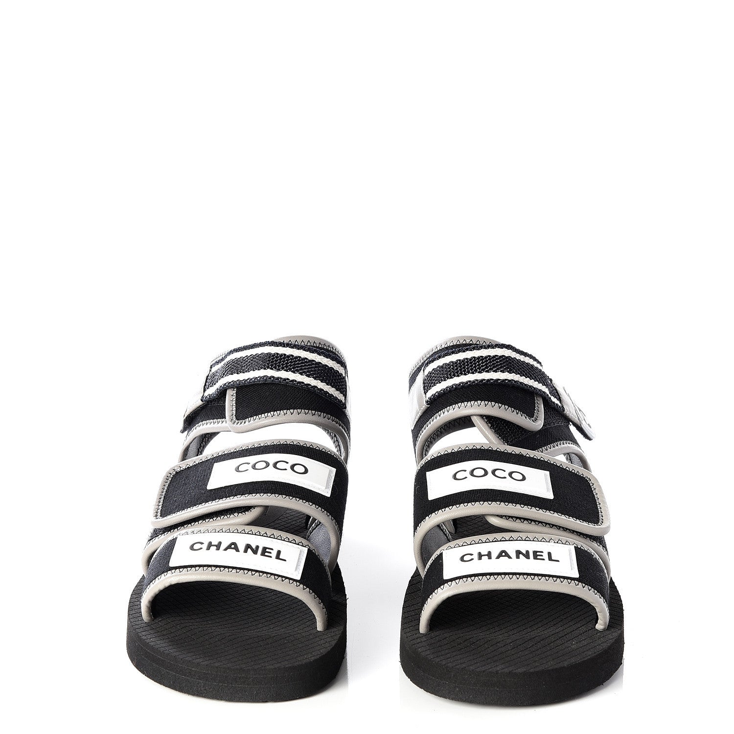 Chanel Lambskin Jersey Coco Sandals 38 Black 3 of 11
