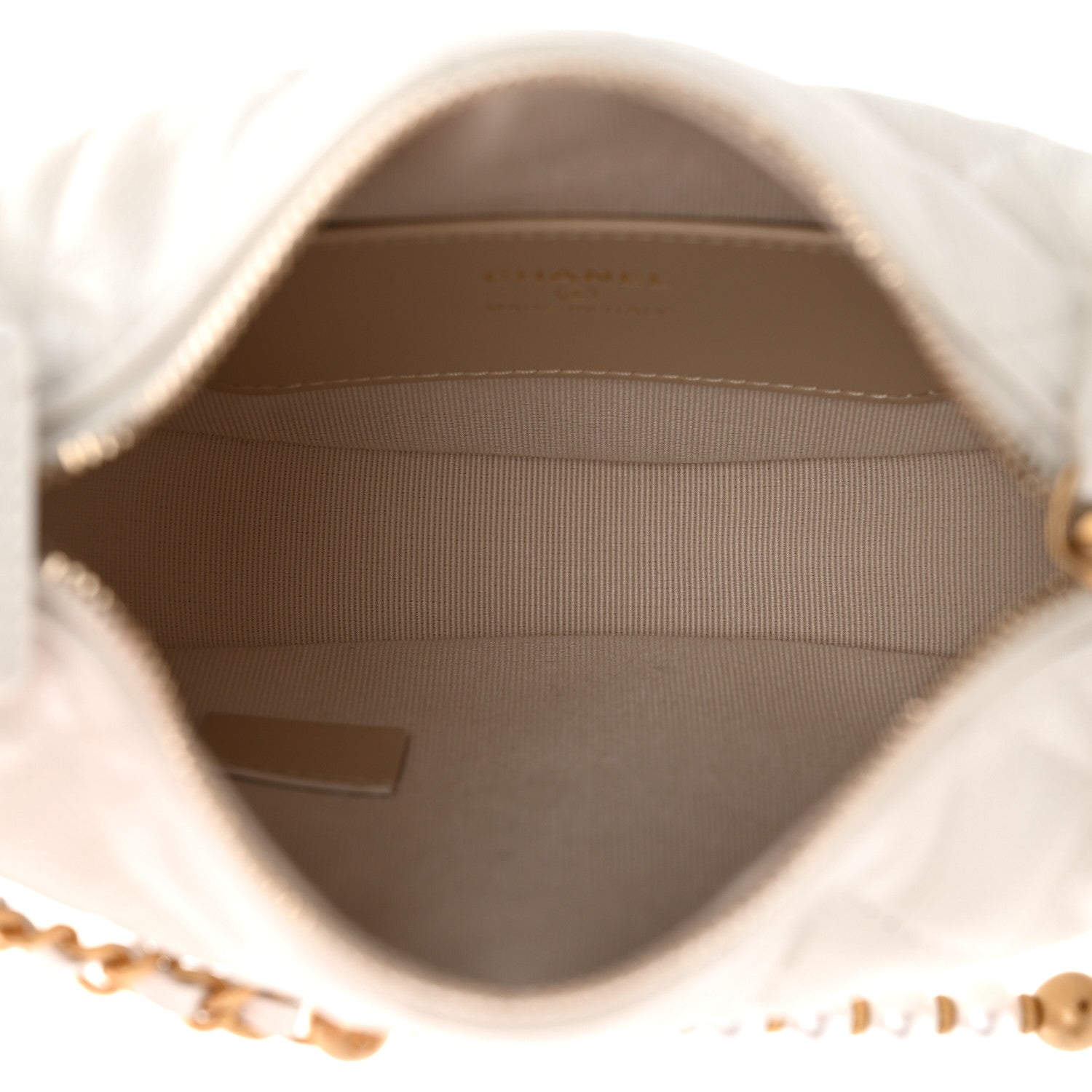 Chanel Caviar Quilted Pearl Chain Pouch Hobo White 5 of 10