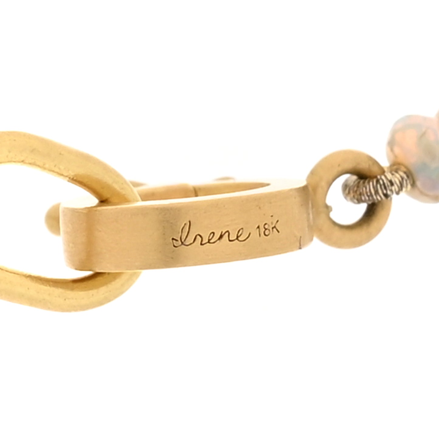 18K Yellow Gold Opal Candy Beaded Necklace