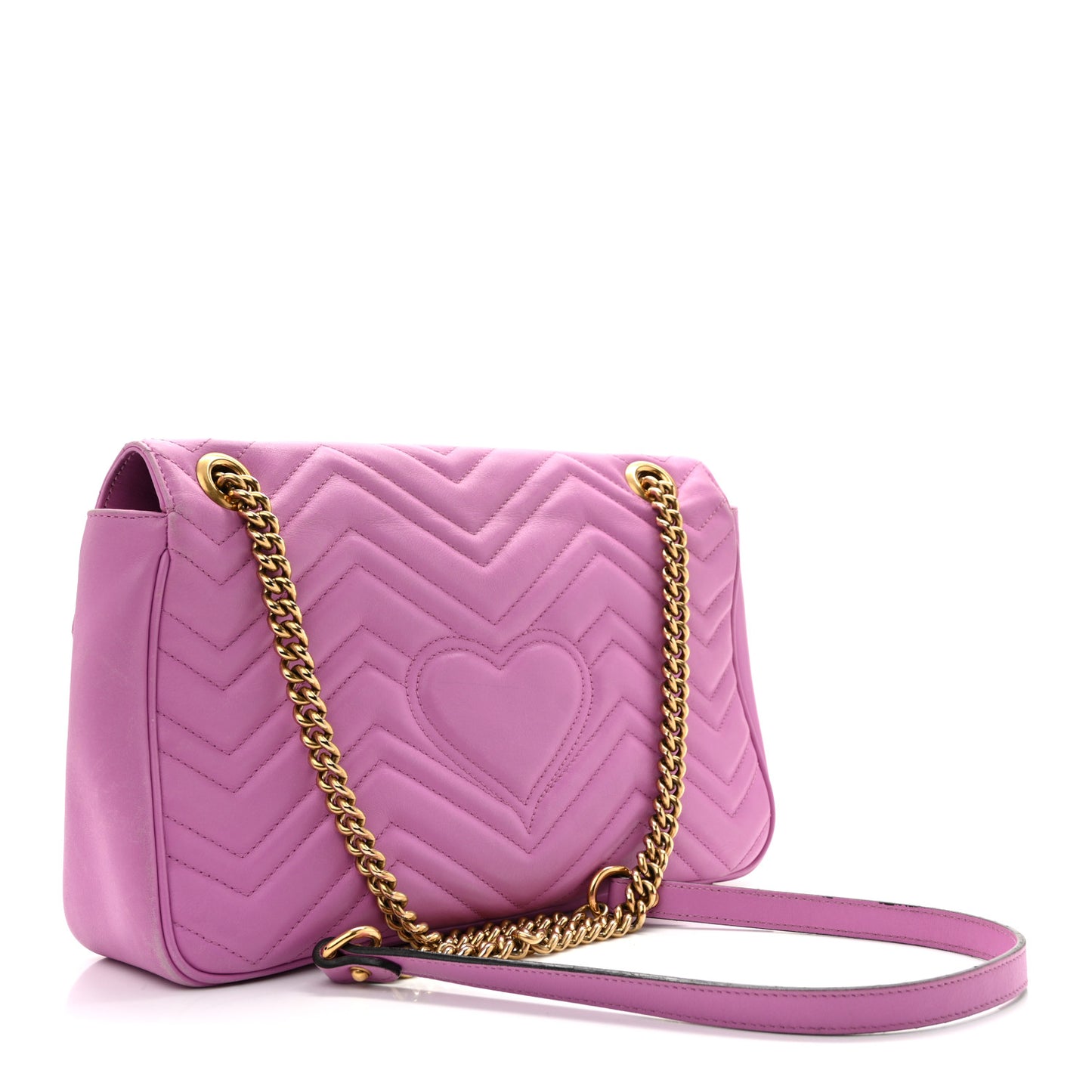 Calfskin Matelasse Medium GG Marmont Shoulder Bag Candy Mousse