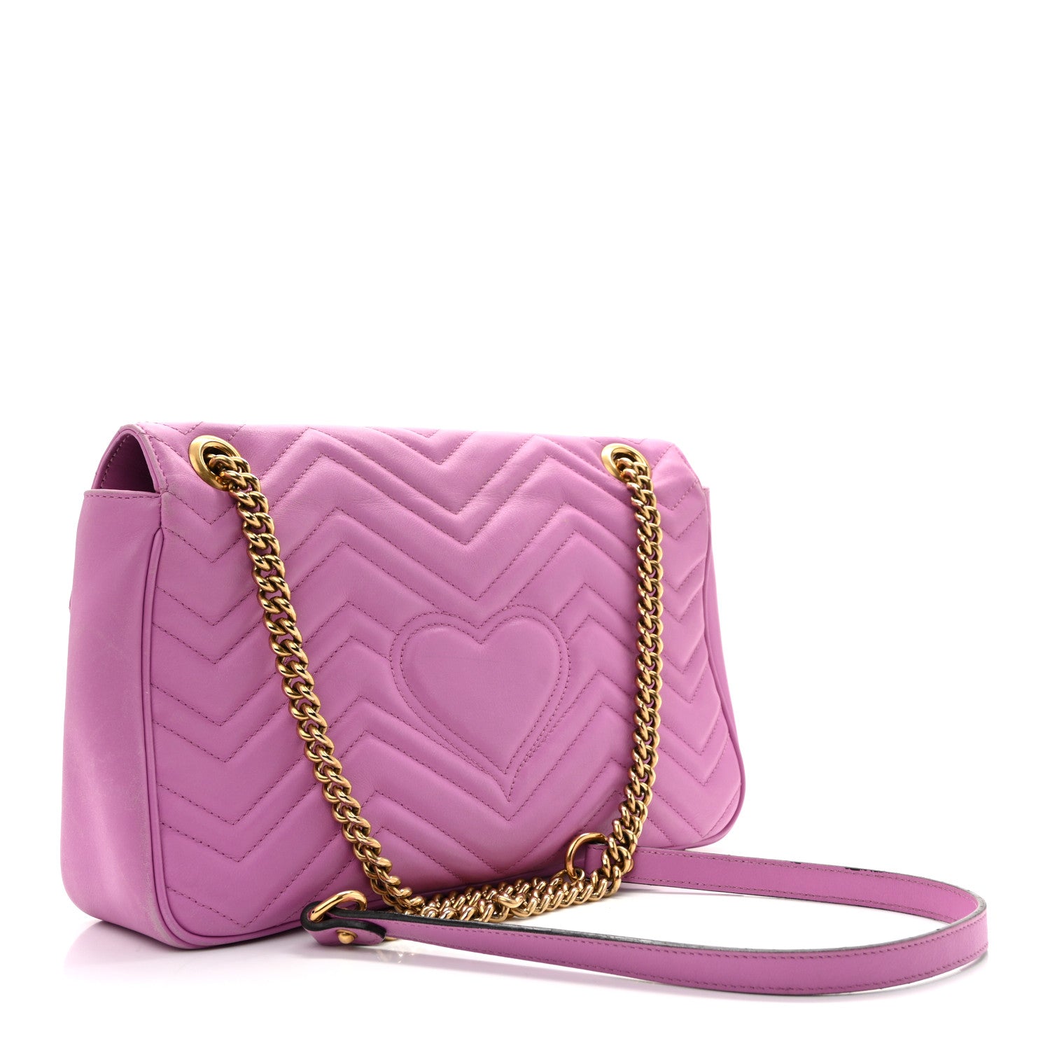 Gucci Calfskin Matelasse Medium GG Marmont Shoulder Bag Candy Mousse 3 of 15
