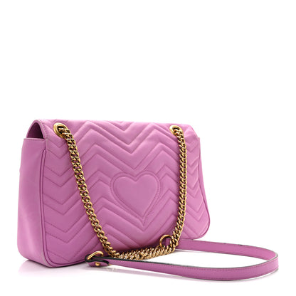 Gucci Calfskin Matelasse Medium GG Marmont Shoulder Bag Candy Mousse 3 of 15