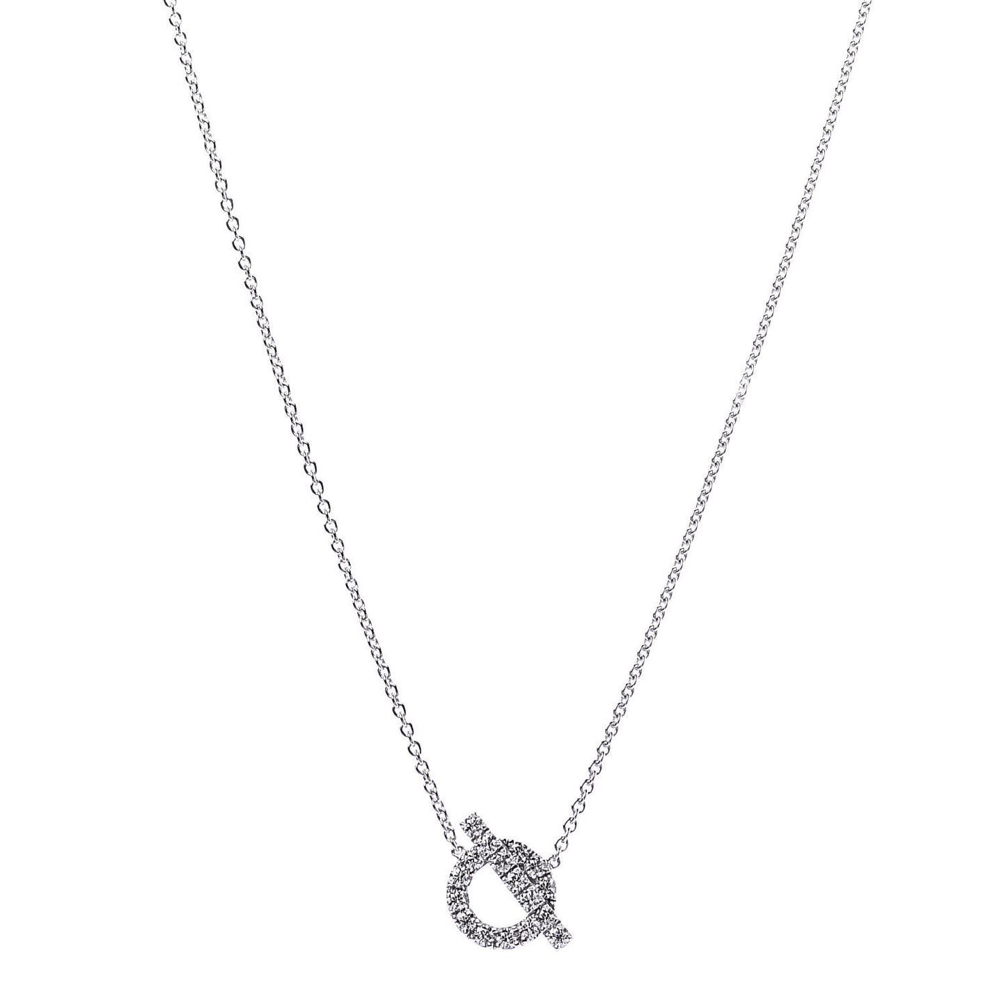 18K White Gold Diamond Finesse Pendant Necklace