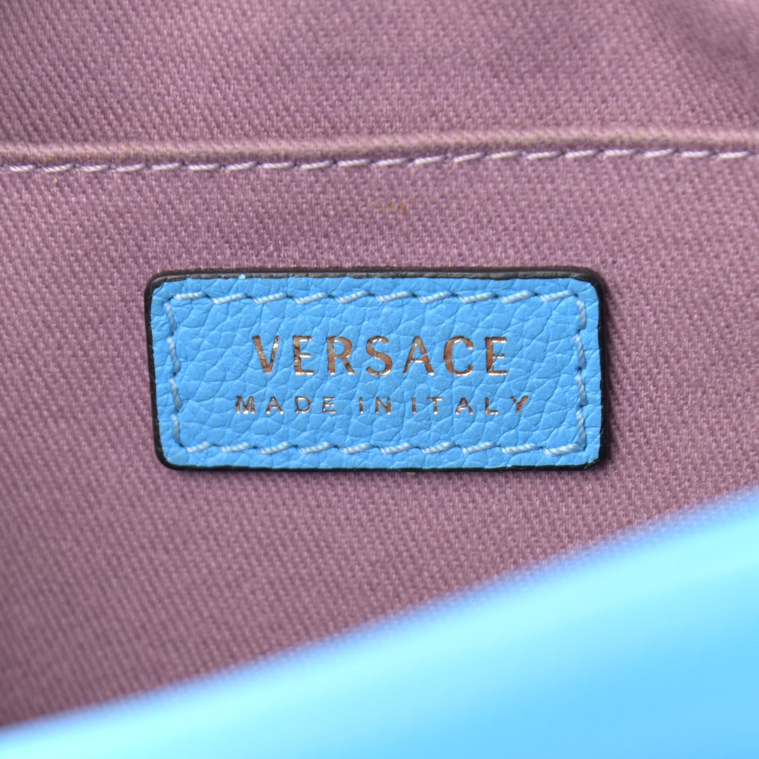 Versace Grained Calfskin Medusa Camera Bag Blue 6 of 12