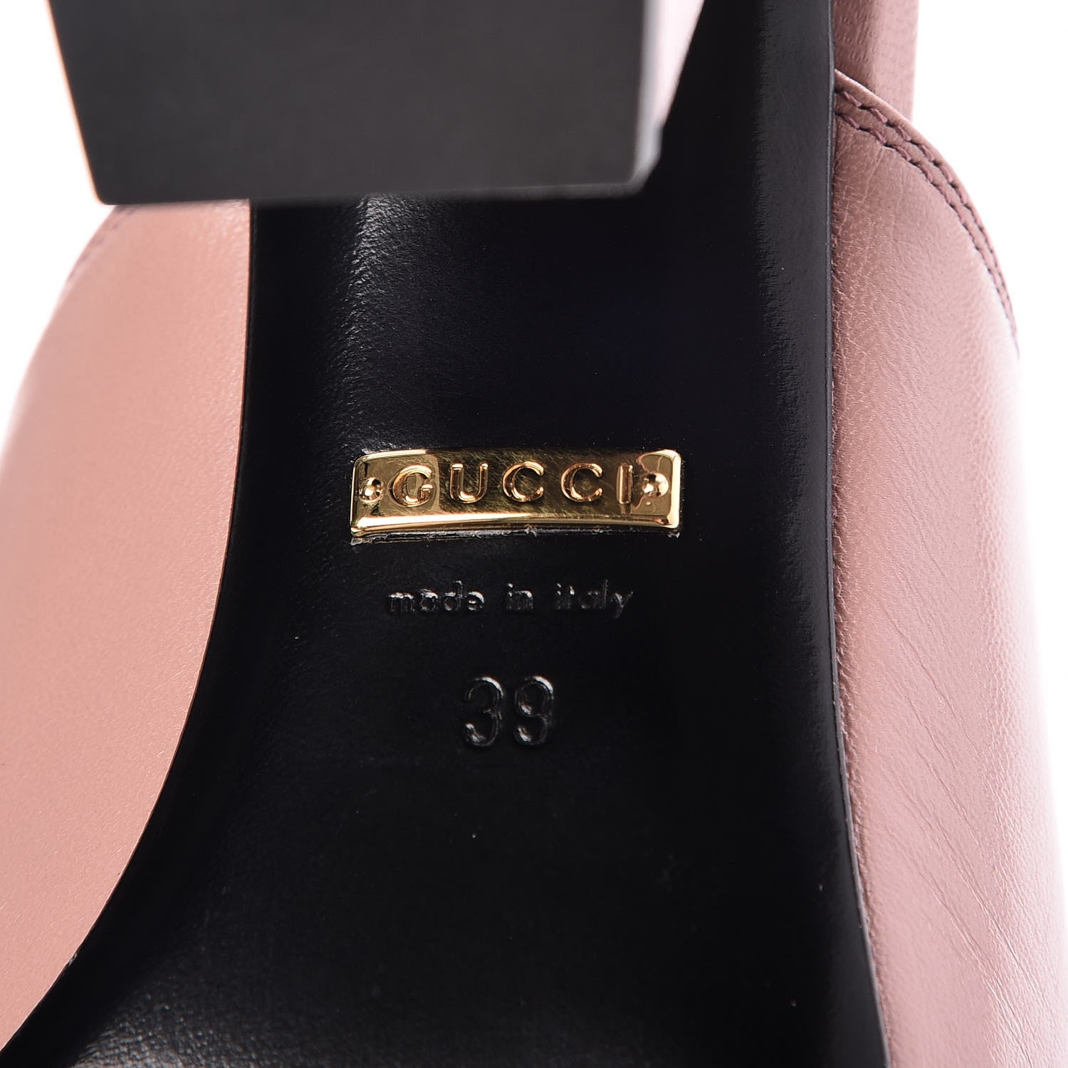 Gucci Malaga Kid Horsebit Princetown Mid Heel Mules 39 Pink 6 of 9