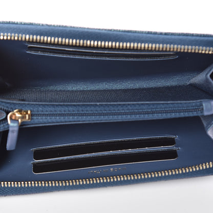 Chanel Iridescent Caviar Quilted Medium Zip Around Wallet Dark Blue 5 of 9