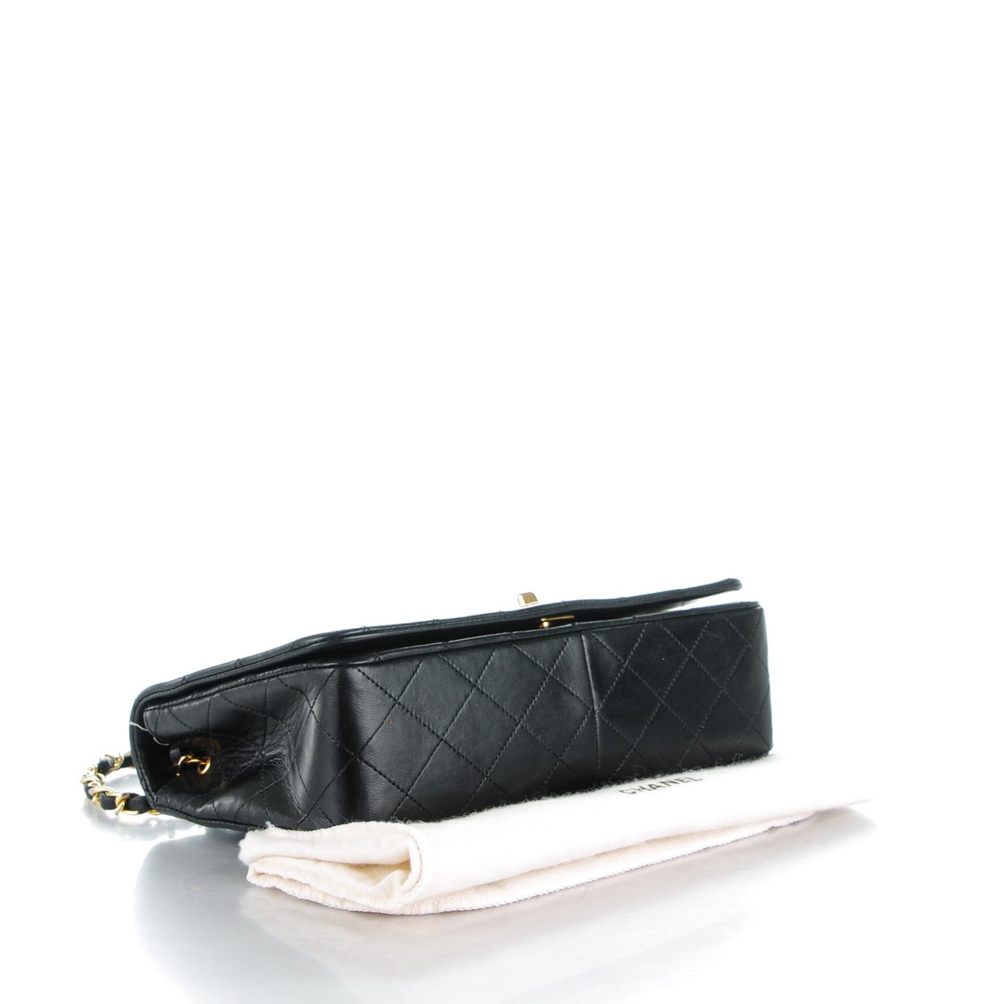 Lambskin Quilted Small Single Flap Black