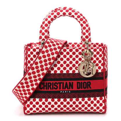 Christian Dior Canvas Medium DiorAmour Dots Lady D-Lite Red 1 of 9