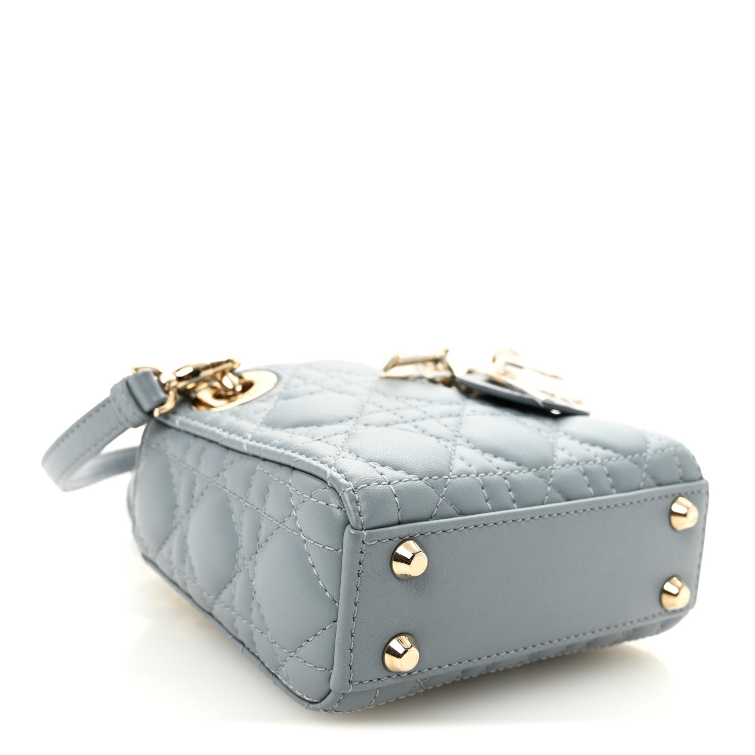 Christian Dior Lambskin Cannage Micro Lady Dior Cloud Blue Cloud Blue 4 of 9