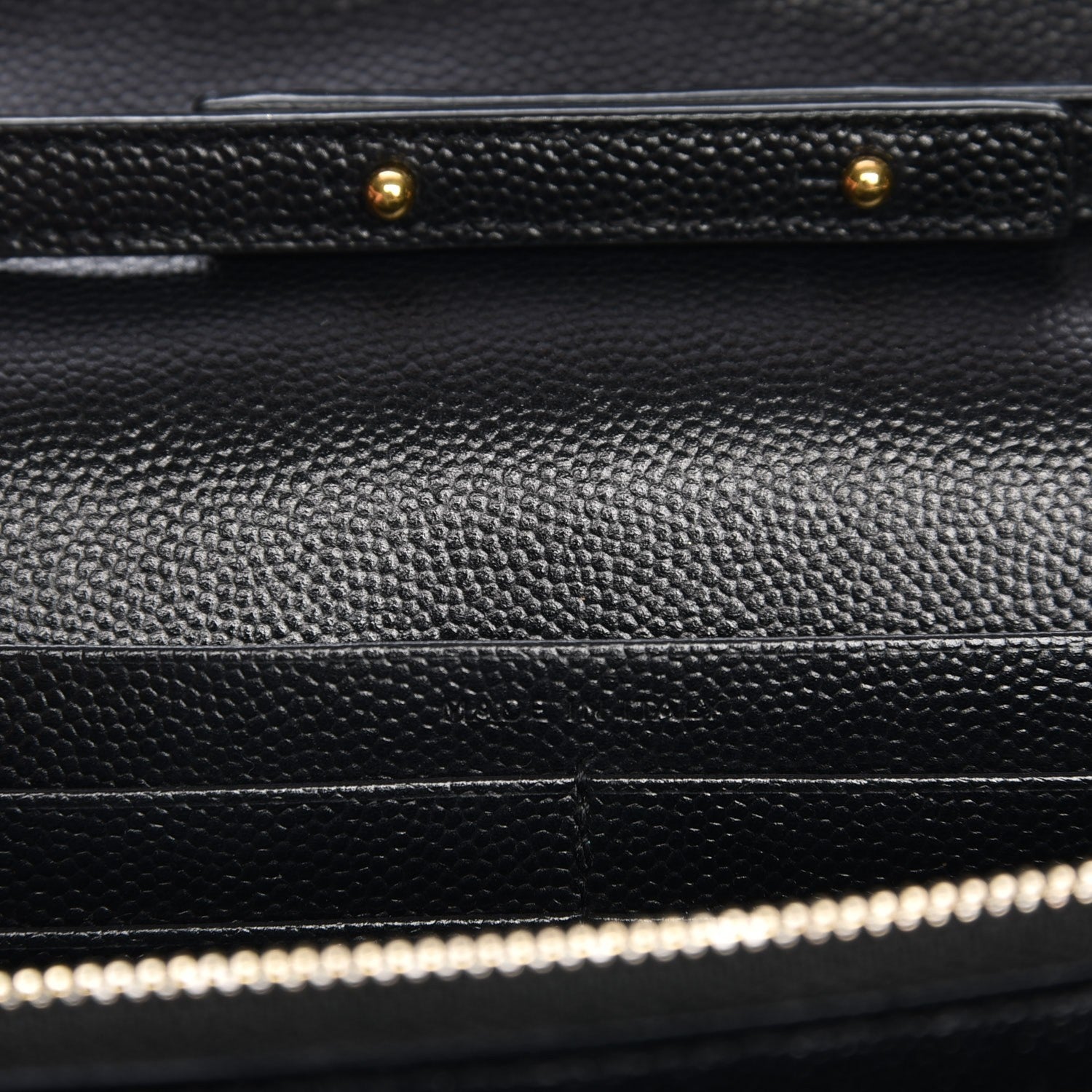Saint Laurent Grain De Poudre Matelasse Chevron Monogram Chain Wallet Black 6 of 13