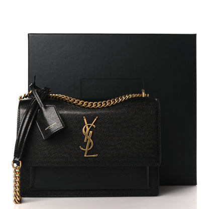 Saint Laurent Coated Bark Calfskin Medium Monogram Sunset Black 10 of 10