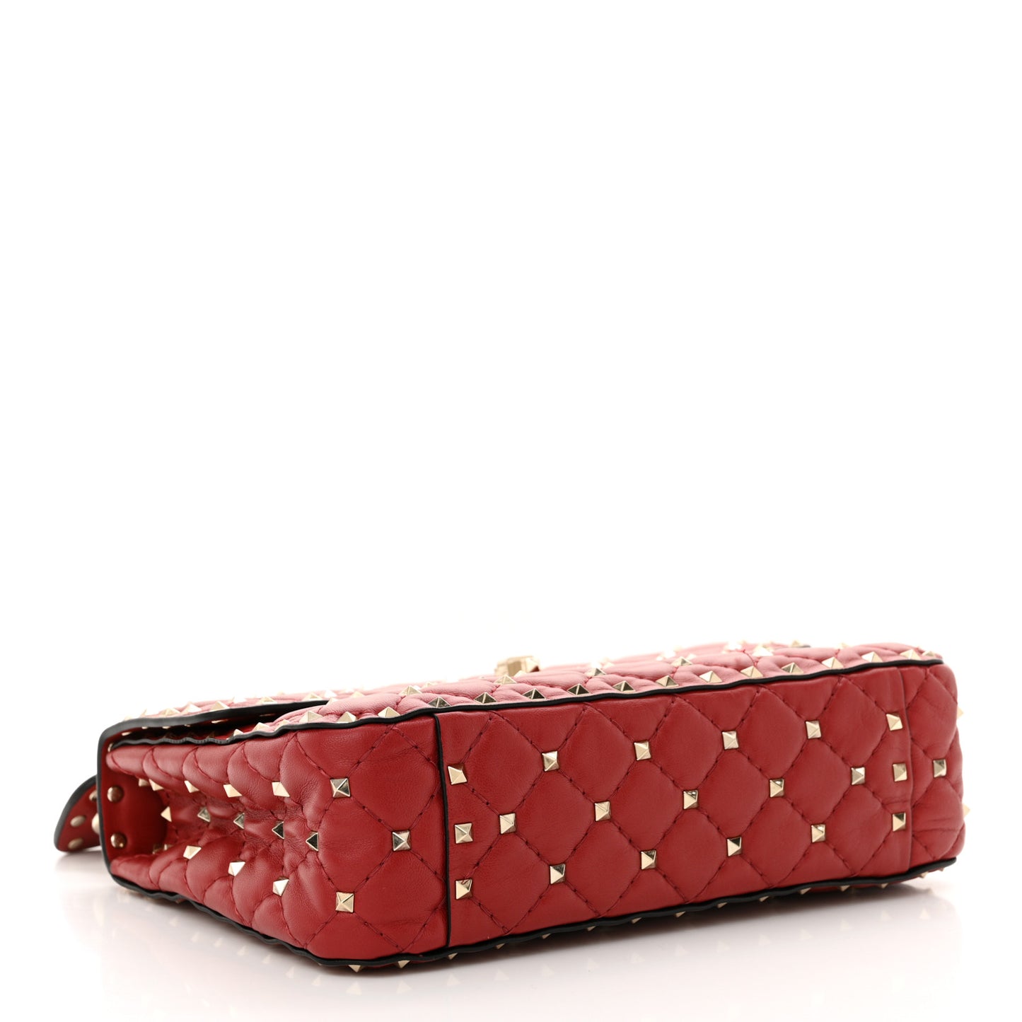 Nappa Medium Rockstud Spike Shoulder Bag Rosso Valentino
