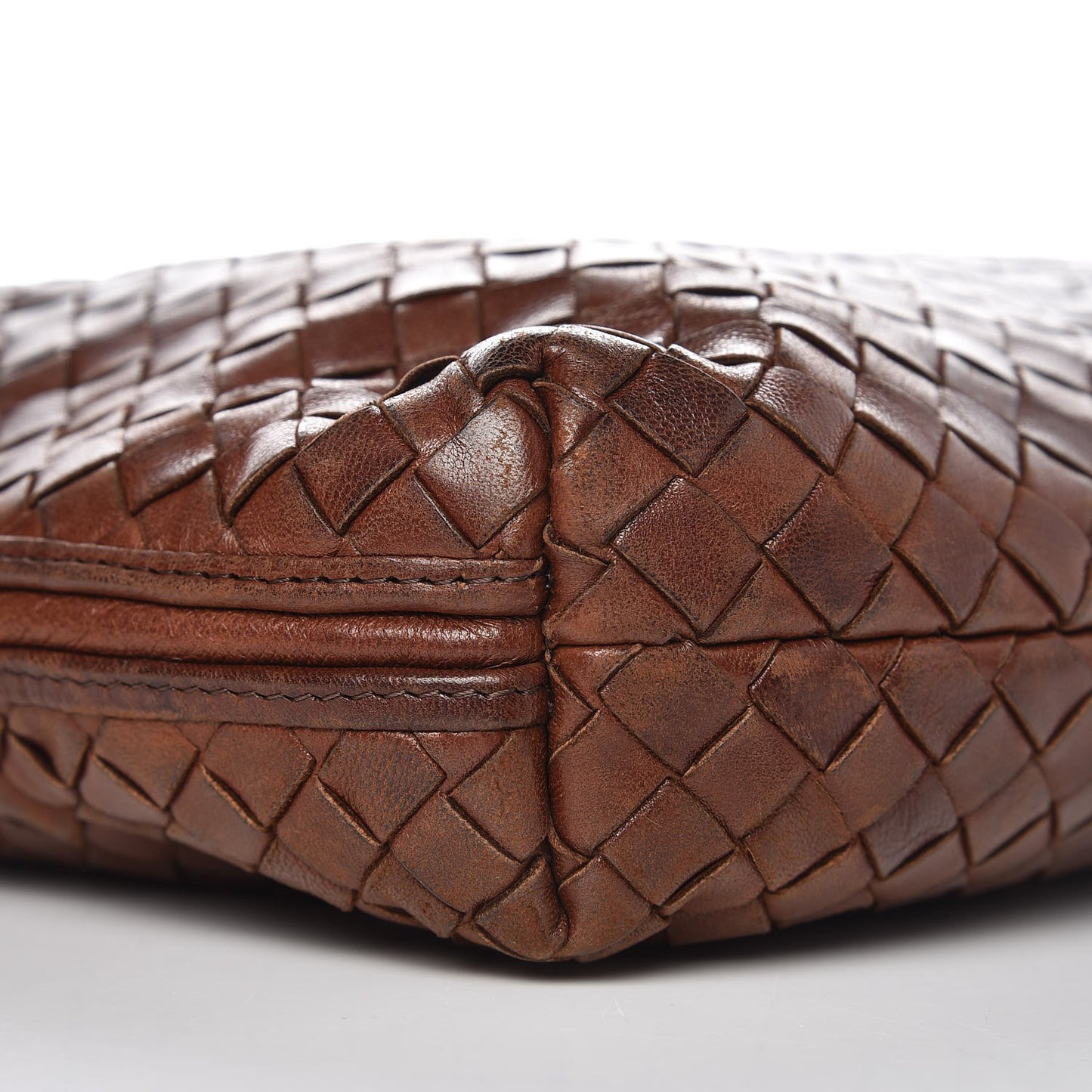 Nappa Intrecciato Crossbody Bag Brown