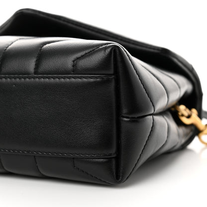 Saint Laurent Calfskin Y Quilted Monogram Toy Loulou Crossbody Bag Black 10 of 13