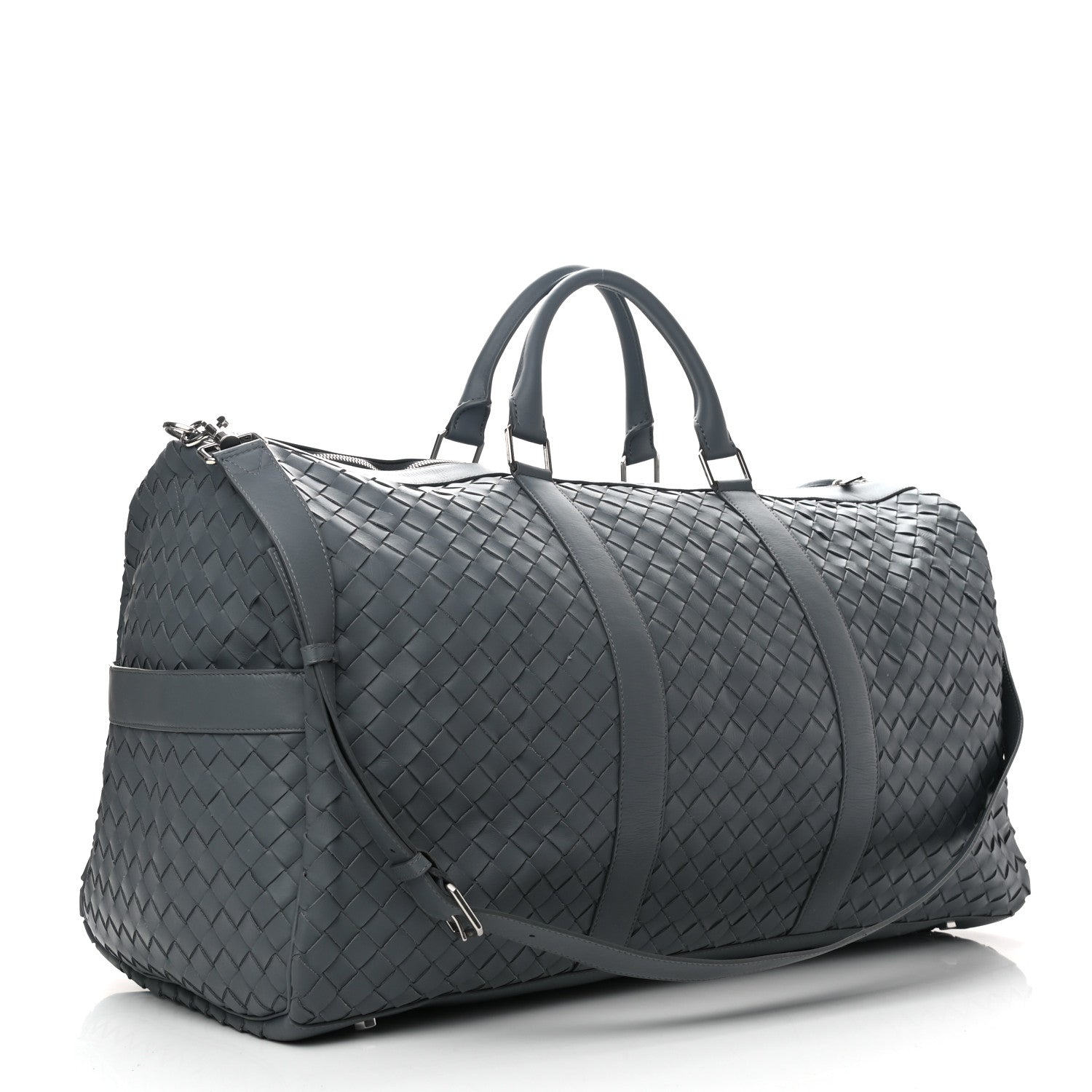 Bottega Veneta Nappa Intrecciato Large Holdall Duffel Grey 3 of 9