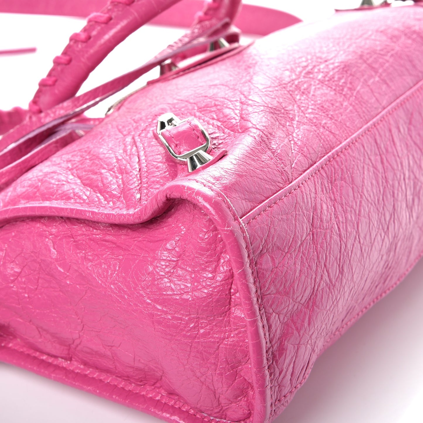 Agneau Classic Silver Hardware S City Rose Flamingo