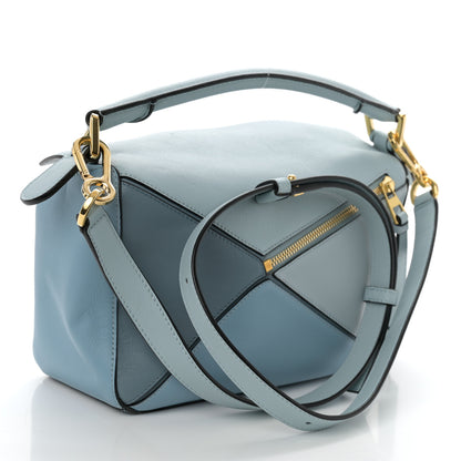 Loewe Calfskin Small Puzzle Bag Aqua Light Blue Stone Blue 3 of 9