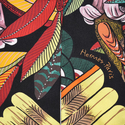 Hermes Silk Tree Of Song Twilly Black Rouge Vert 4 of 5