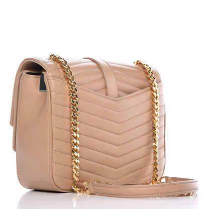 Saint Laurent Lambskin Matelasse Chevron Monogram Small Sulpice Bag Sable Beige 3 of 13