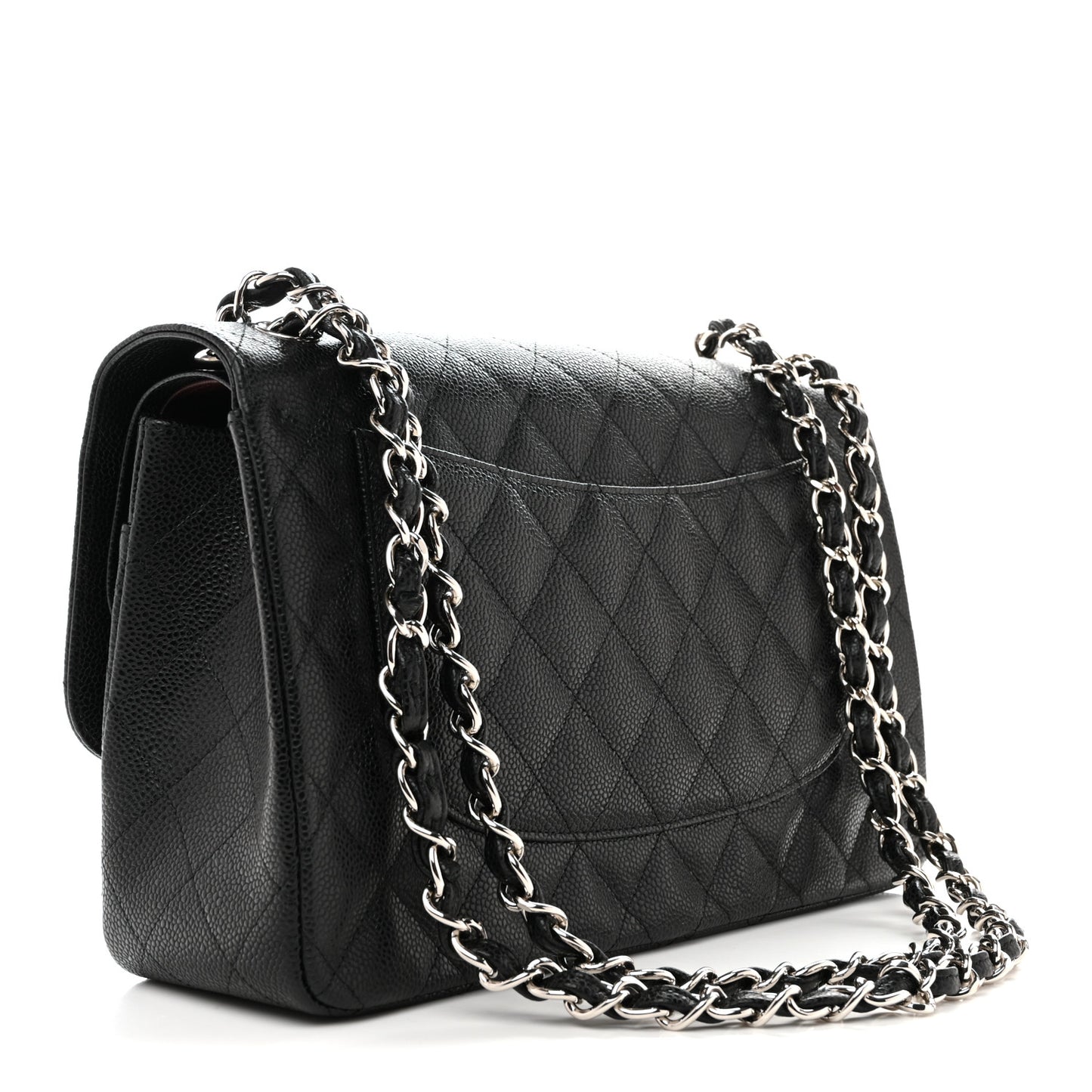 Caviar Quilted Jumbo Double Flap Black