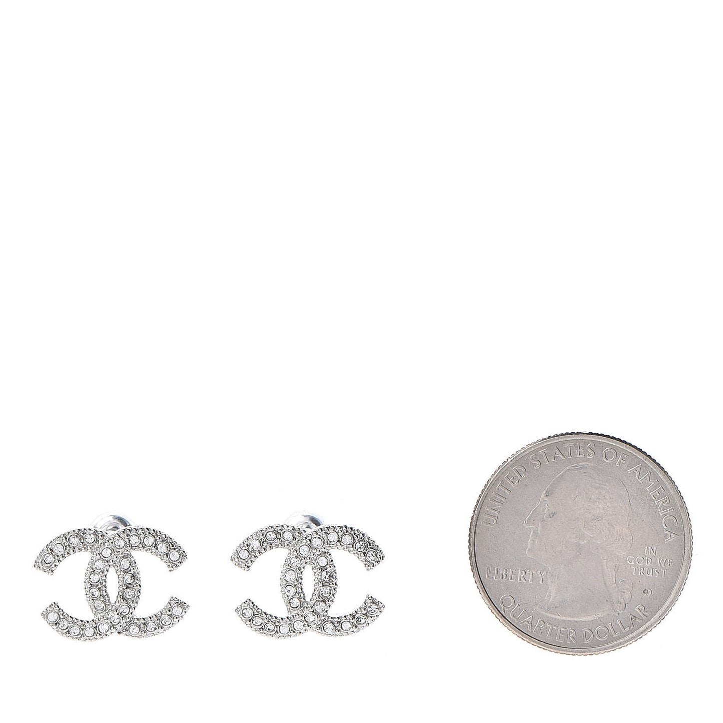Crystal CC Earrings Silver