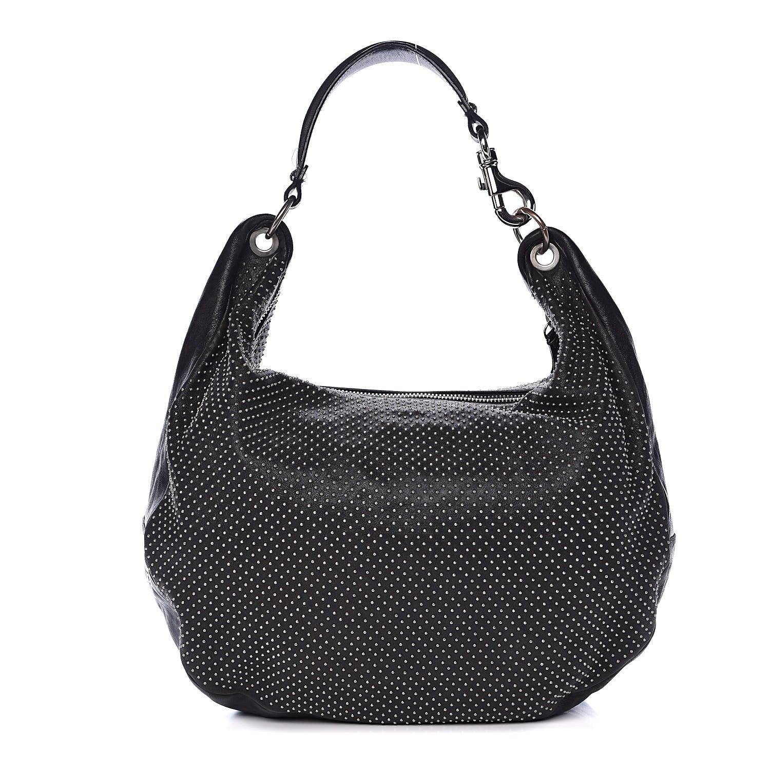Jimmy Choo Lambskin Studded Solar Hobo Black 1 of 13