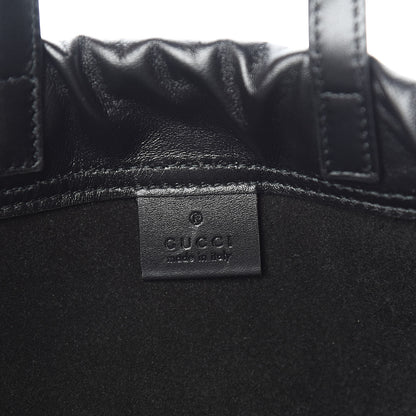Gucci Calfskin Logo Drawstring Backpack Black 9 of 11