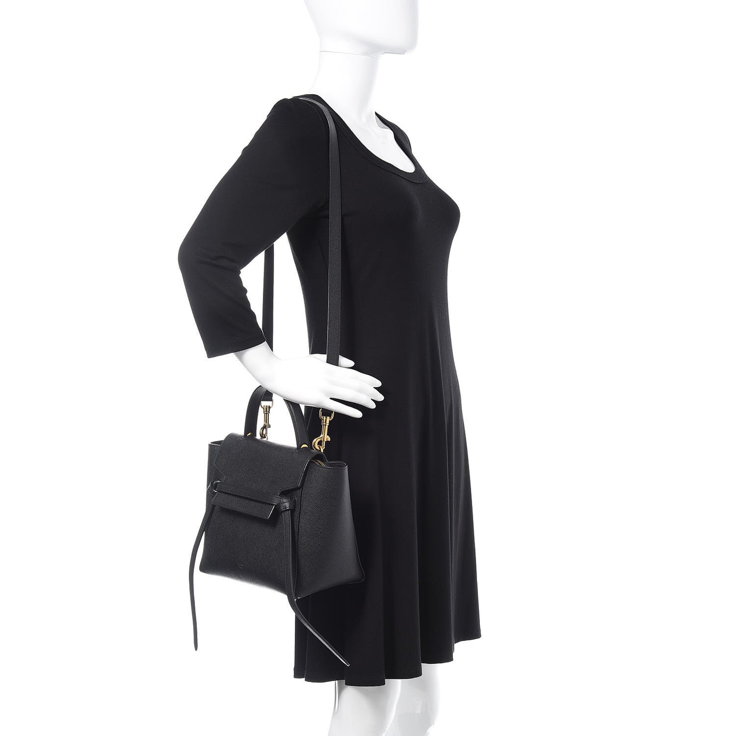 Grained Calfskin Micro Belt Bag Black