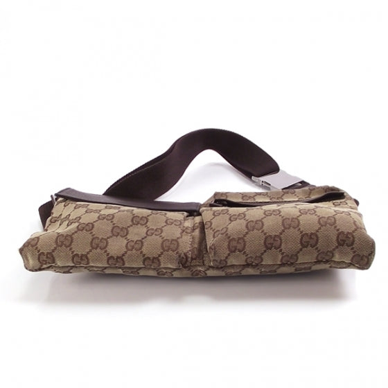 Gucci GG Monogram Double Pocket Belt Bag Dark Brown 4 of 10